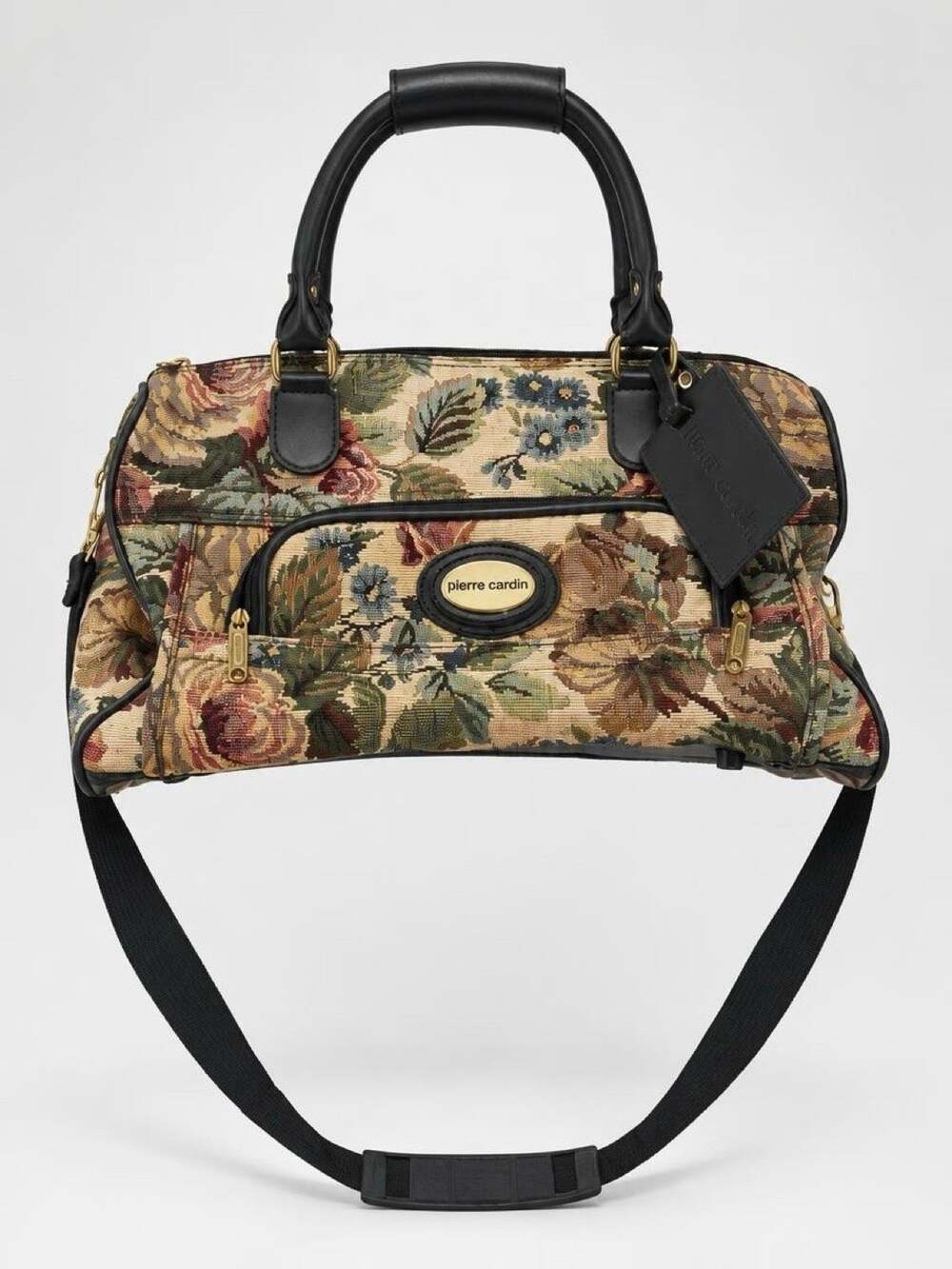 Vintage PierreCardin Tapestry Weekender Bag Floral Duffle Travel Luggage Bag 90s